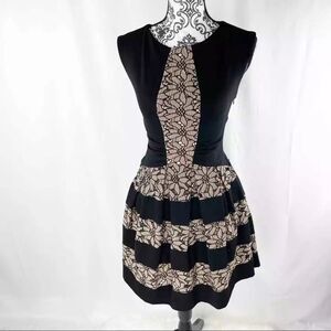 Anthropologie Eva Franco black/nude laced dress Size 8 Made in USA like new